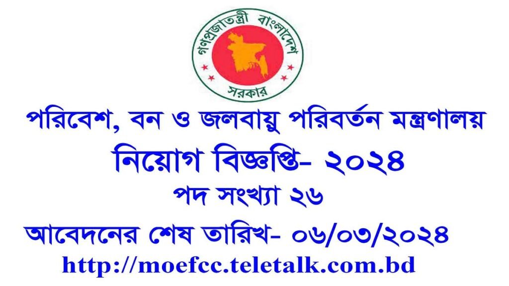 MOFE Job Circular- 2024-moefcc.teletalk.com.bd-apply now