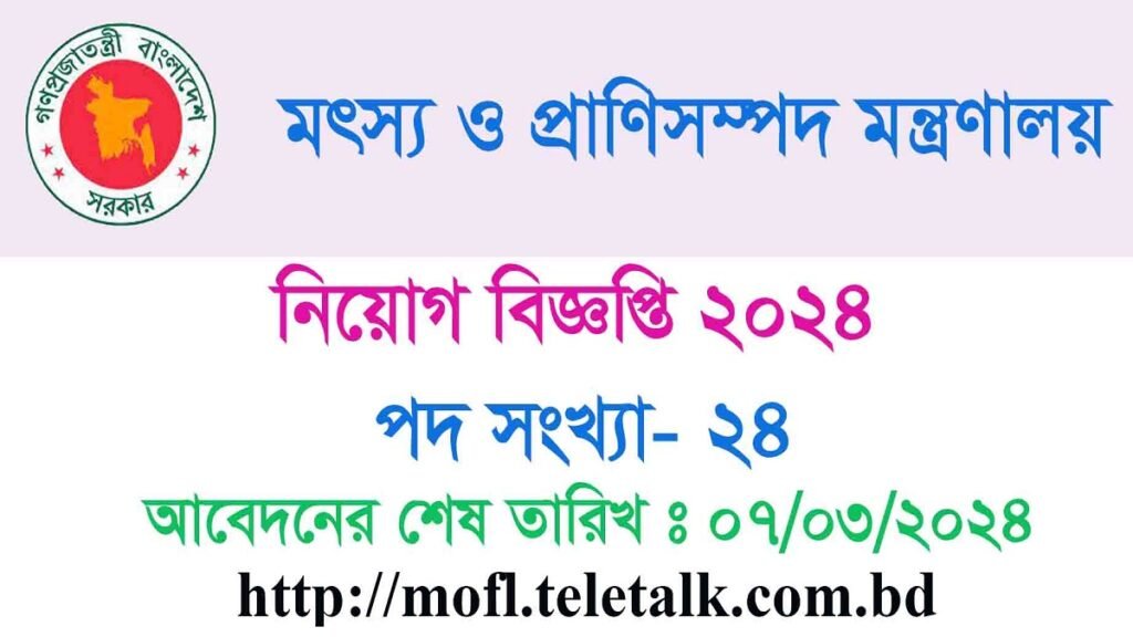 Ministry of Fisheries and Livestock Job Circular-2024