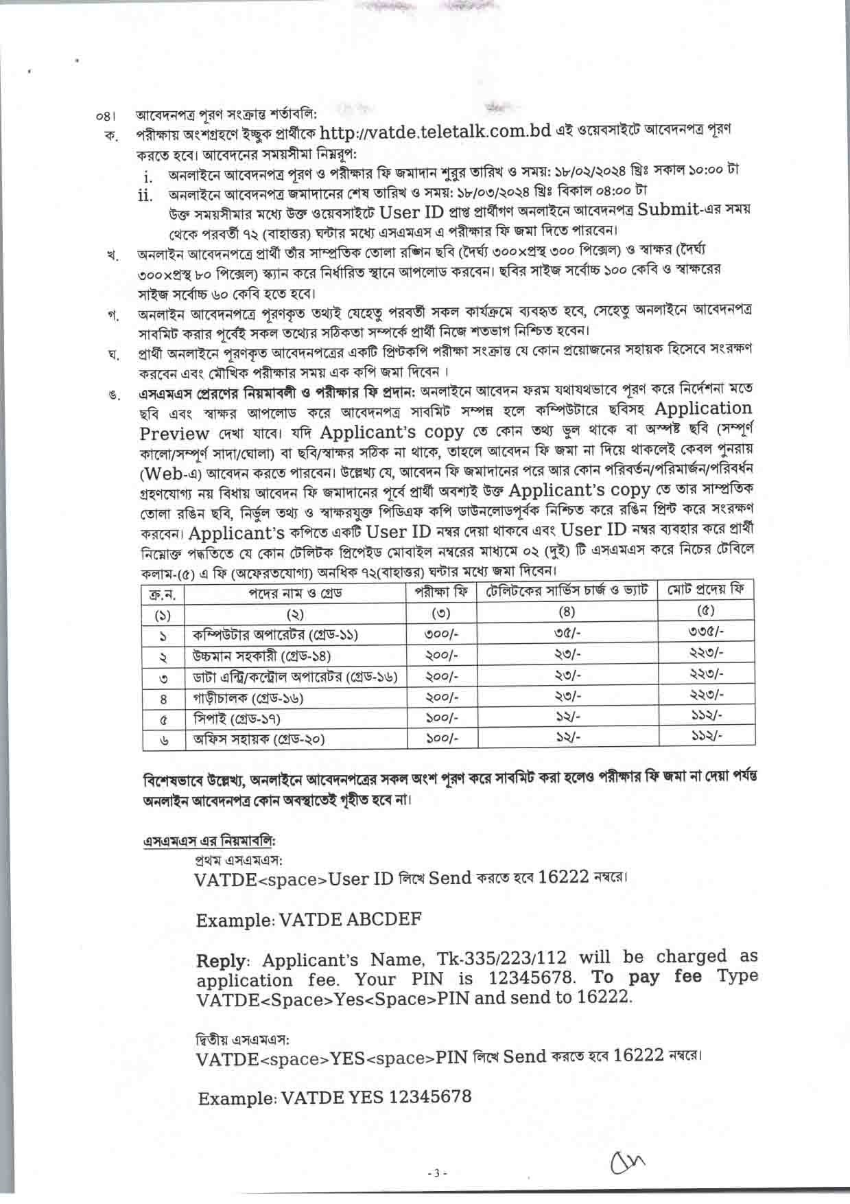 Vatde New job Circular 2024-vatde.teletalk.com.bd