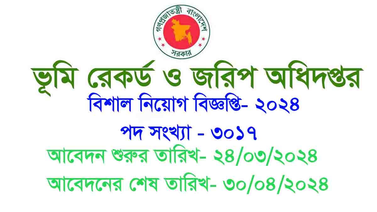 Land Record and Survey [DLRS] job circular 2024