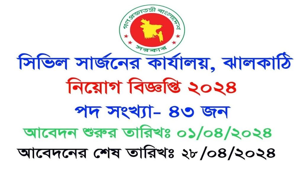 Civil Surgeon Office, Jhalakathi Job Circular 2024